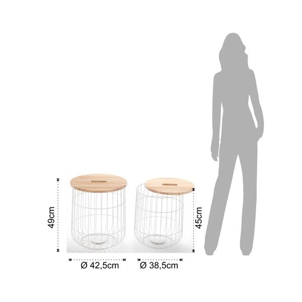 Set od 2 pomoćna stolića Tomasucci Gigio-image-2