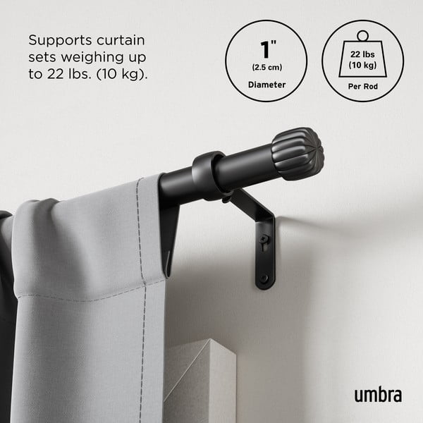 Mat crna željezna proširiva karniša 168 - 305 cm Cleo – Umbra-image-4