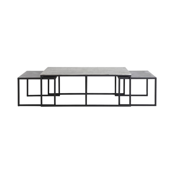 Crni/tamno sivi metalni stolići za kavu u setu 3 kom 50x120 cm Kumalu – Light & Living
