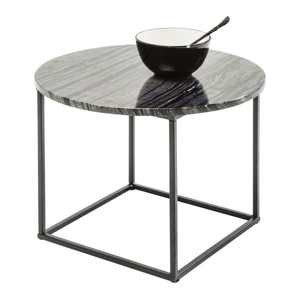 Bočni stol od metalne konstrukcije s crnim mramornim pločom Kare Design