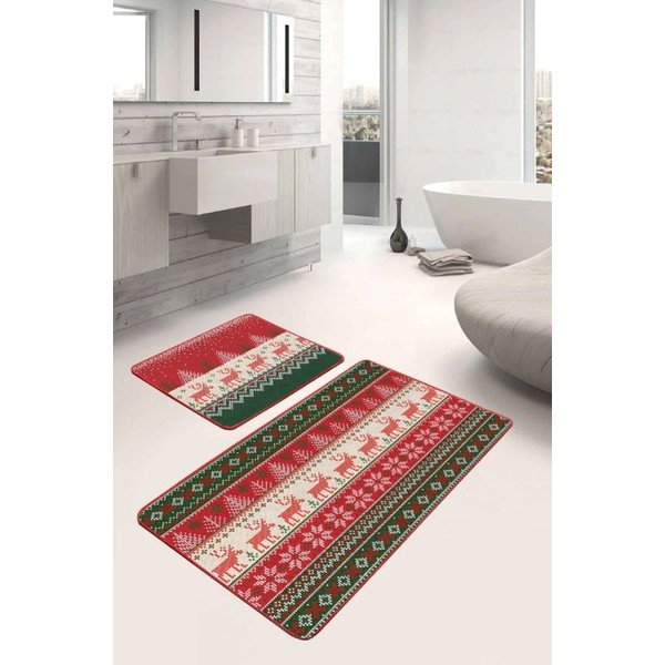 Od samta kupaonske prostirke u setu 2 kom 60x100 cm Merry Christmas – Mila Home-image-1
