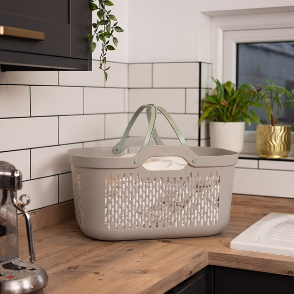 Svjetlo smeđa plastična košara za rublje 45 l – Addis-image-2