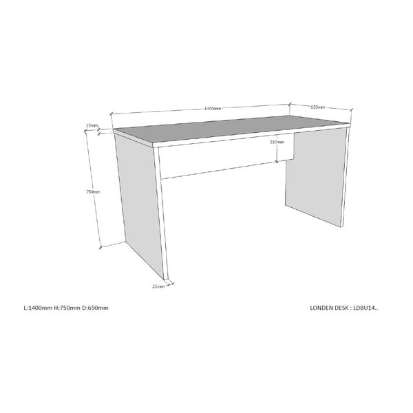 Bijeli dječji radni stol Vipack London-image-3