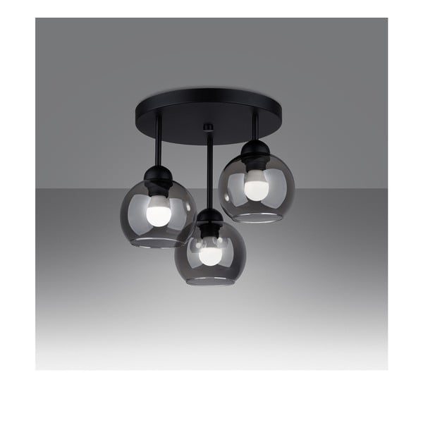 Crna stropna svjetiljka ø 15 cm Grande – Sollux-image-2