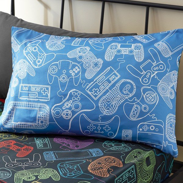 Crna dječja posteljina za krevet za jednu osobu 135x200 cm Power Up Gamer – Catherine Lansfield-image-3