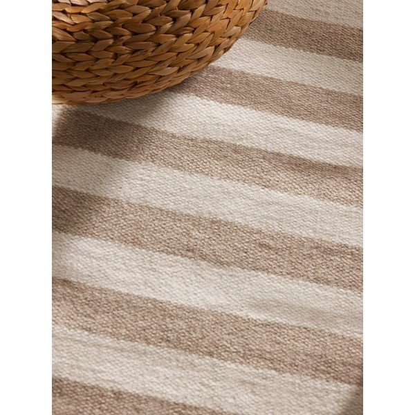 Bijeli/svjetlo smeđi obostrani/ručno rađen vunen tepih 200x300 cm Vika – Hanse Home-image-4