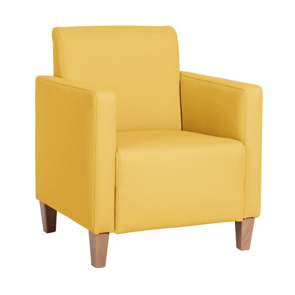 Žuta fotelja od imitacije Max Winzer Milla Leather Corn