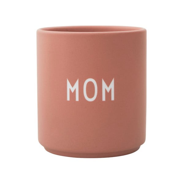 Ružičasta/bež porculanska šalica 300 ml Mom – Design Letters