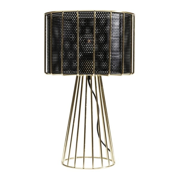 Crno zlatna stolna lampa Kare Design Wire