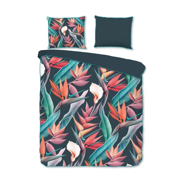 Posteljina od organskog pamuka Descanso Leaves, 140 x 220 cm