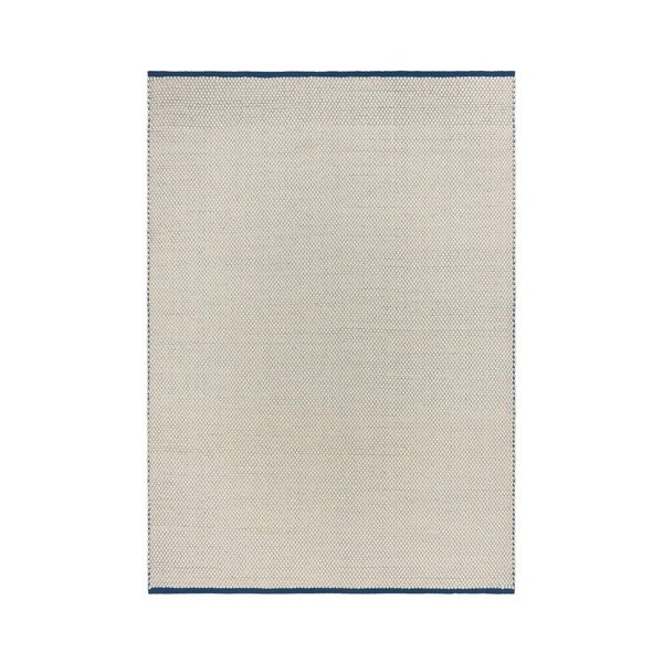Plavi/bež ručno rađen vunen tepih 140x200 cm Lenu – noo.ma