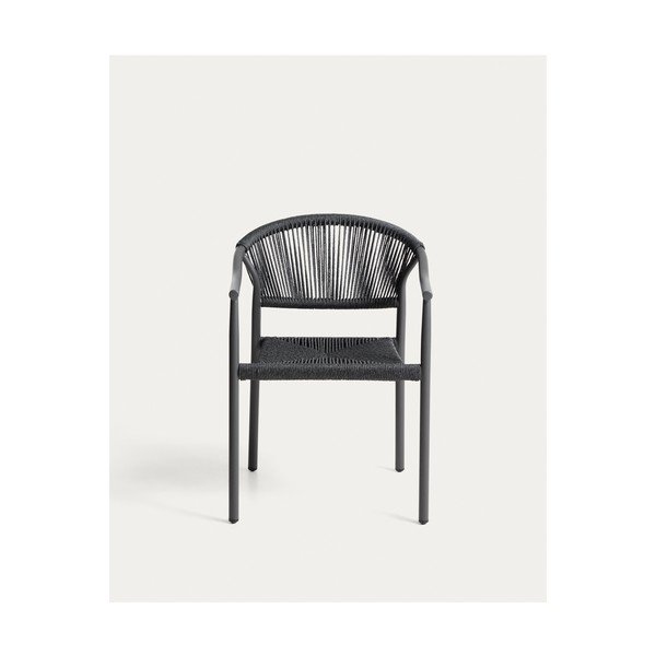 Tamno siva vrtna stolica od ratana Livadia – Kave Home-image-4