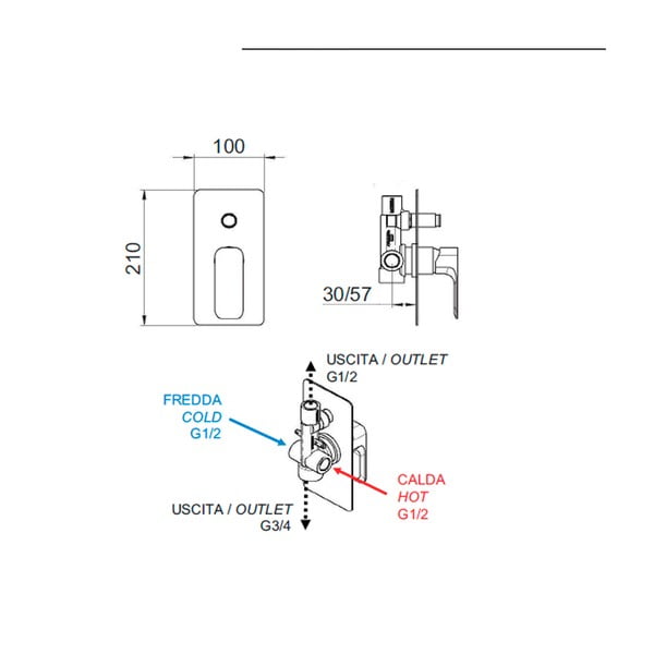 Ugrađena slavina za tuš u zlatnoj boji (s 2 izlaza) Spy – Sapho-image-1