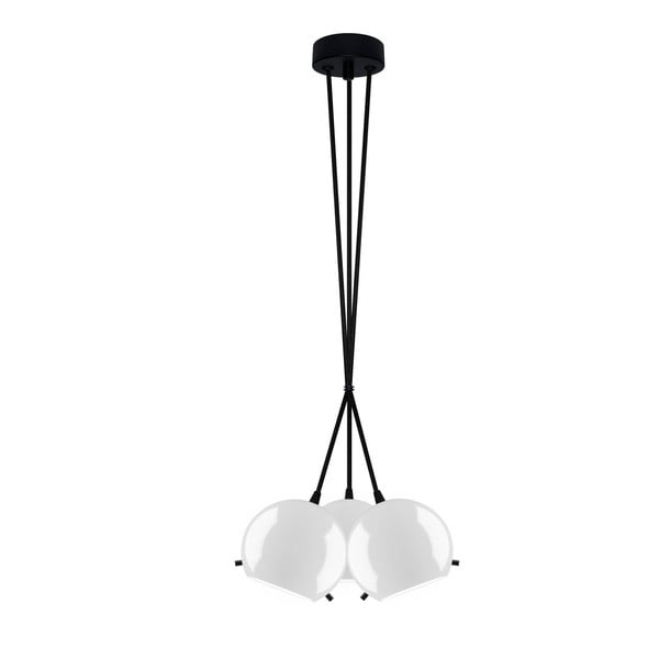 Crno-bijela sjajna viseća svjetiljka Sotto Luce MYOO Elementary 3BS
