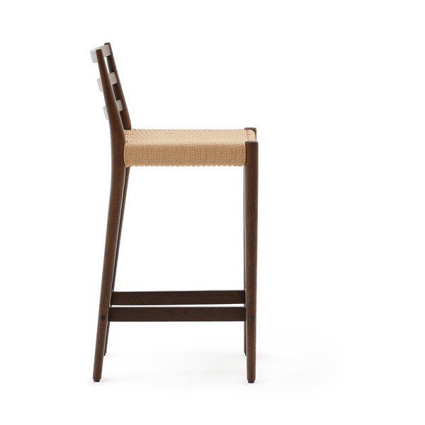 Smeđa/u prirodnoj boji barska stolica od punog hrasta (visine sjedala 70 cm) Analy – Kave Home-image-3