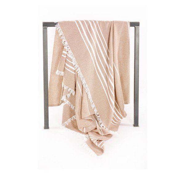 Bež pamučna deka 150x200 cm Solene – Tiseco Home Studio-image-3