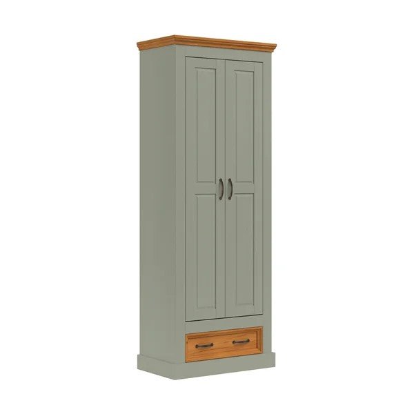 Zeleni/u svijetloj prirodnoj boji ormar od masivnog bora 70x185x40 cm Selma – Støraa-image-4