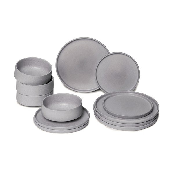 12-dijelni set sivog posuđa od kamenine Bonami Selection Malia