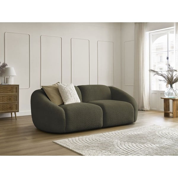 Zelena sofa od bouclé tkanine 230 cm Tina – Bobochic Paris-image-1
