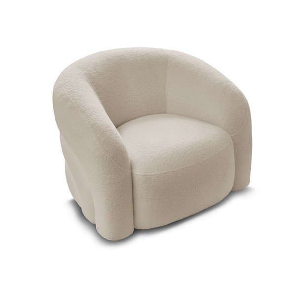 Bež okretna fotelja od bouclé tkanine Elina – Bobochic Paris-image-3