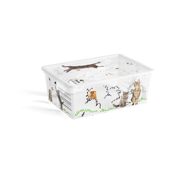 Bijela plastična kutija za pohranu s poklopcem 37x26x15 cm C Box Style – KIS