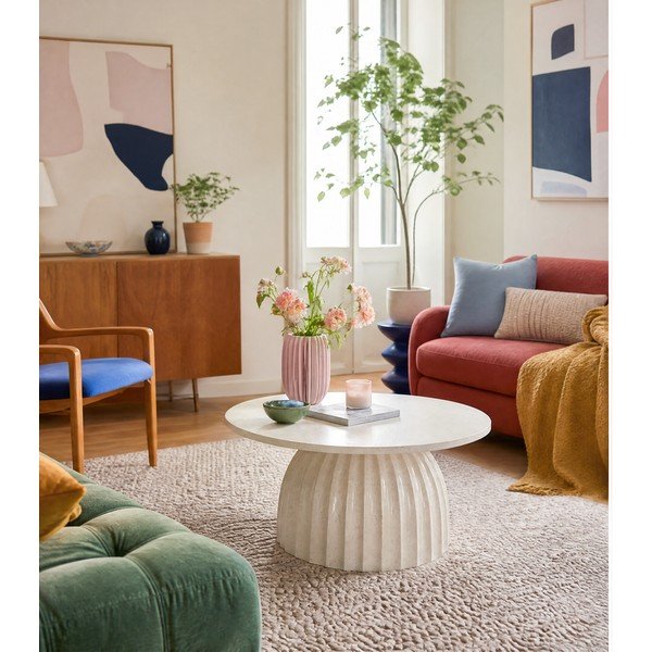 Metalni okrugao pomoćni stol ø 70 cm Veglia – Light & Living-image-3