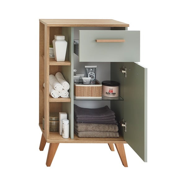 Zeleni niski kupaonski ormarić u dekoru hrasta 51x90 cm Set 963 - Pelipal-image-4