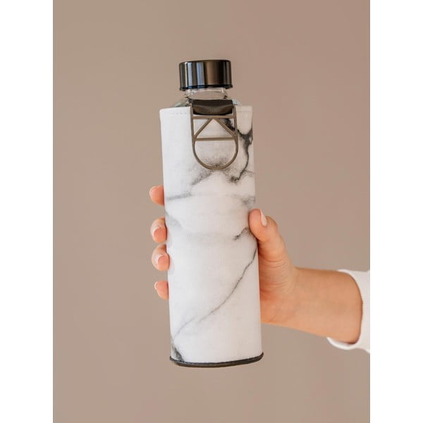 Crno-bijela borosilikatna staklena boca s navlakom od umjetne kože Equa Mismatch Stone, 750 ml-image-1