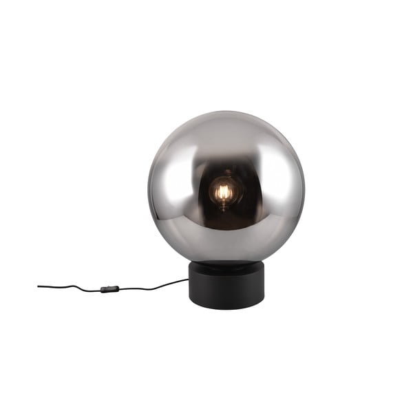 Crna LED stolna lampa sa staklenim sjenilom (visina 60 cm) Cipallone – CINQUE