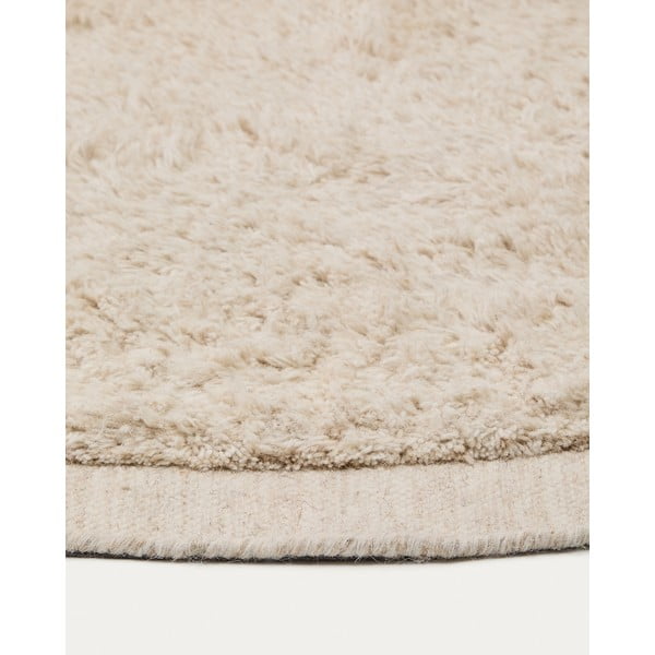 Krem ručno rađen vunen okrugao tepih ø 200 cm Marely – Kave Home-image-4