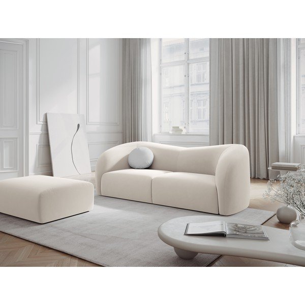 Bijela baršunasta sofa 197 cm Santi – Interieurs 86-image-1