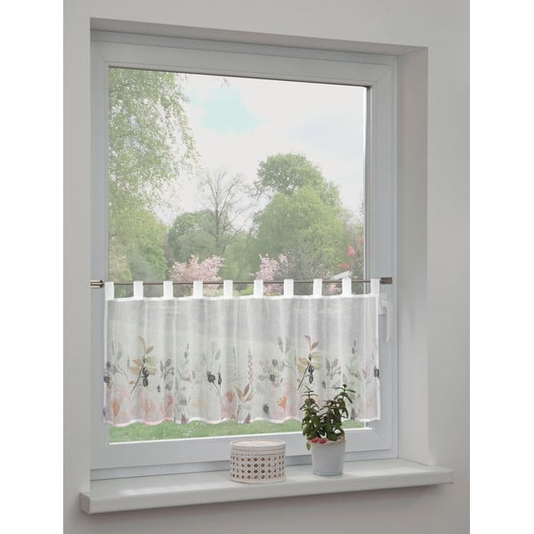 Bijela prozirna zavjesa 135x45 cm Floral – Sehlbach-image-1