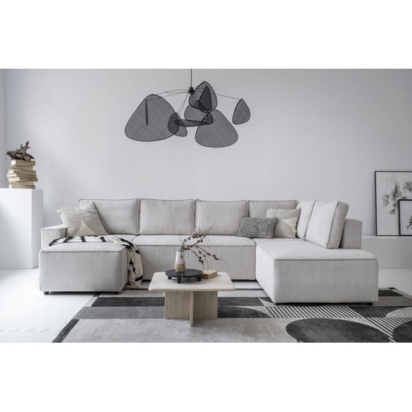 Bijela sklopiva kutna garnitura od samta (s desnim kutom/u obliku slova "U") Brave Dave – Miuform-image-1