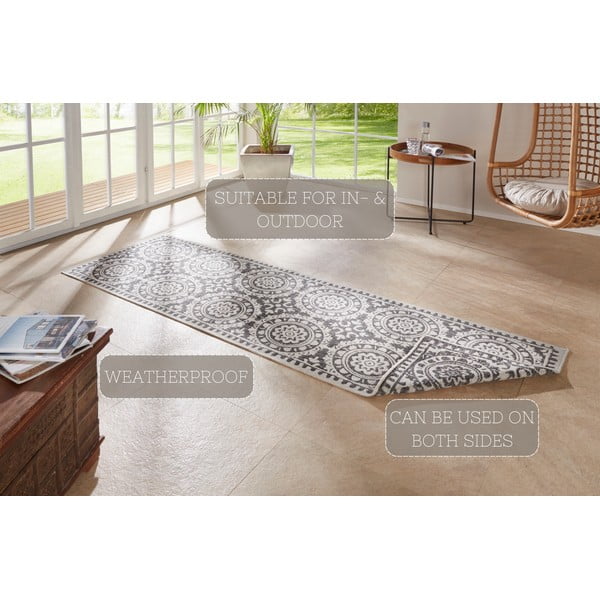 Sivo-krem vanjski tepih NORTHRUGS Jardin, 80 x 250 cm-image-4
