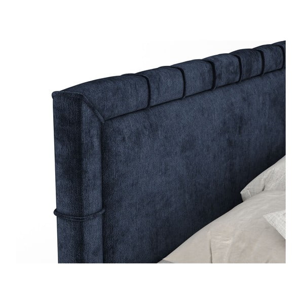 Tamno plavi boxspring krevet s prostorom za pohranu 160x200 cm Voyage – Maison de Rêve-image-3