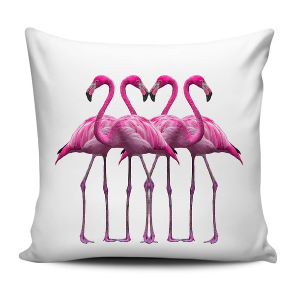 Pink de white jastuk Home de Bleu Pink Flamingo Friends, 43 x 43 cm