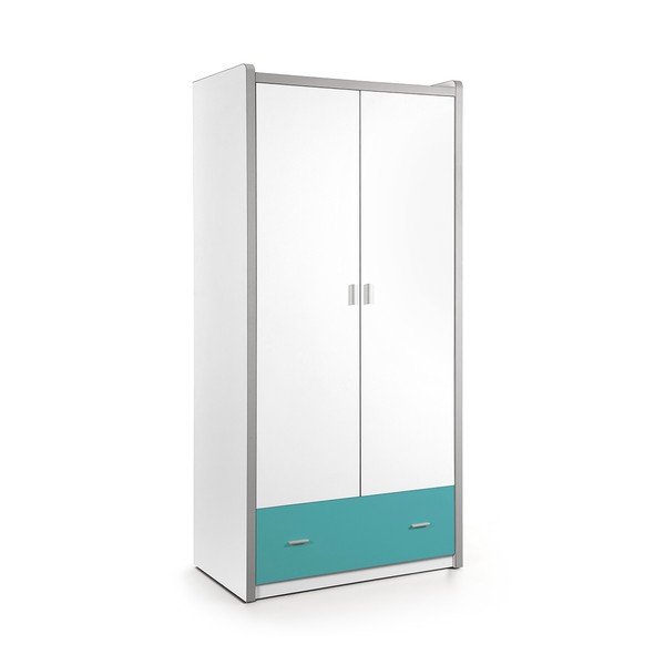 Bijelo-tirkizni ormar Vipack Bonny, 202 x 96,5 cm