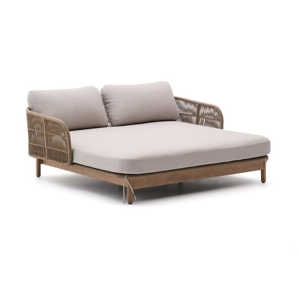 Krem/u prirodnoj boji za dvije osobe vrtna ležaljka od masivnog drveta Catalina – Kave Home