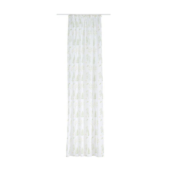 Bijela/zelena prozirna zavjesa 140x245 cm Caledonia – Mendola Fabrics