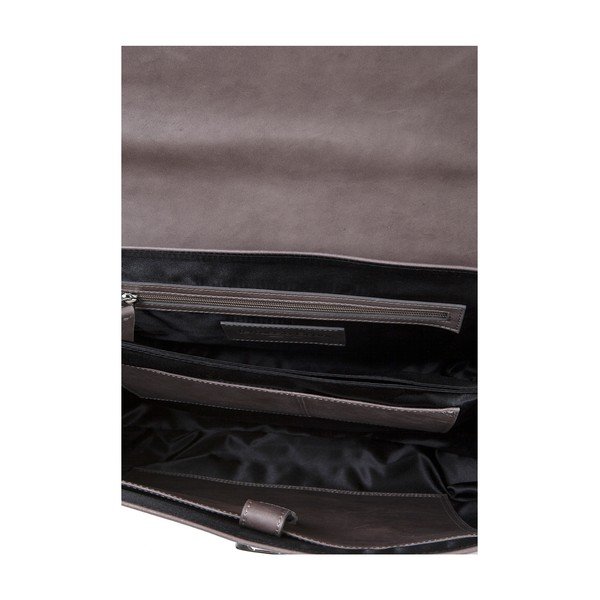 Sivo-smeđa muška torba od teleće kože Ferruccio Laconi Brief-image-3