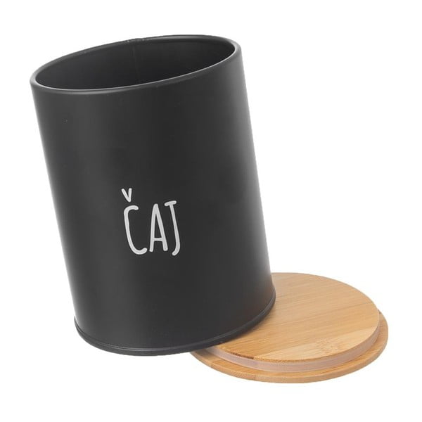 Crna limena posuda za čaj s poklopcem od bambusa Orion, 750 ml-image-2