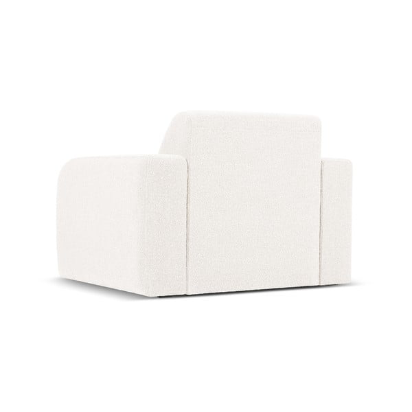 Bijela fotelja od bouclé tkanine Molino – Micadoni Home-image-3