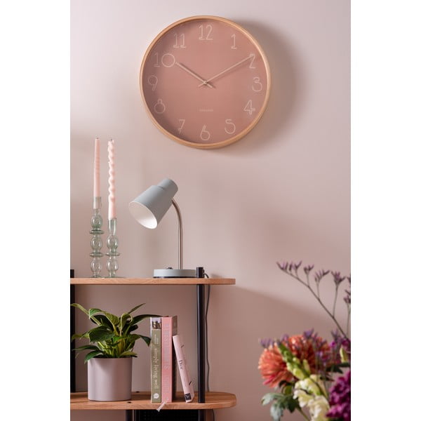 Ružičasti zidni sat Karlsson Sencillo, ø 40 cm-image-1