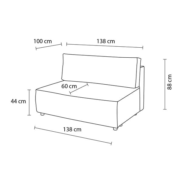 Ciglasta modularna sjedeća garnitura od samta (srednji modul ) Nihad modular – Bobochic Paris-image-4