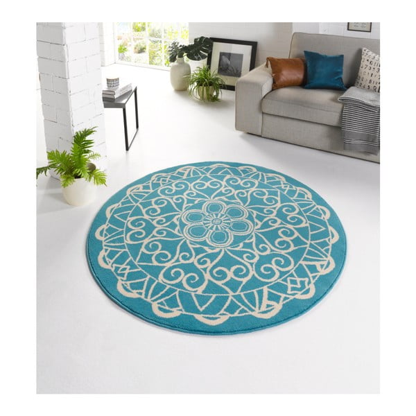 Plavi okrugli tepih Zala Living Capri, ø 200 cm-image-2