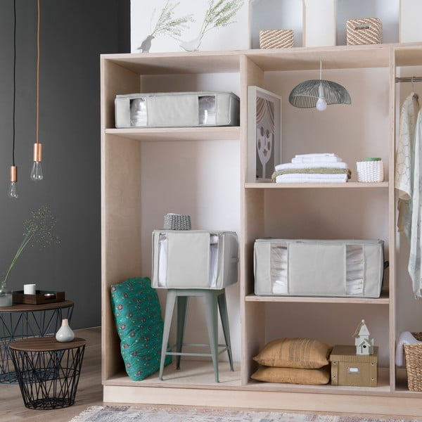 Vakuumska/ojačana tekstilna kutija za pohranu odjeće 56x42x33 cm Granit – Compactor-image-1