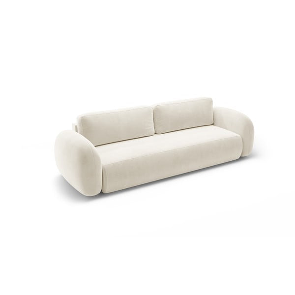 Krem baršunasti sklopiva/s prostorom za odlaganje sofa 262 cm Tonale – Cosmopolitan Design-image-2