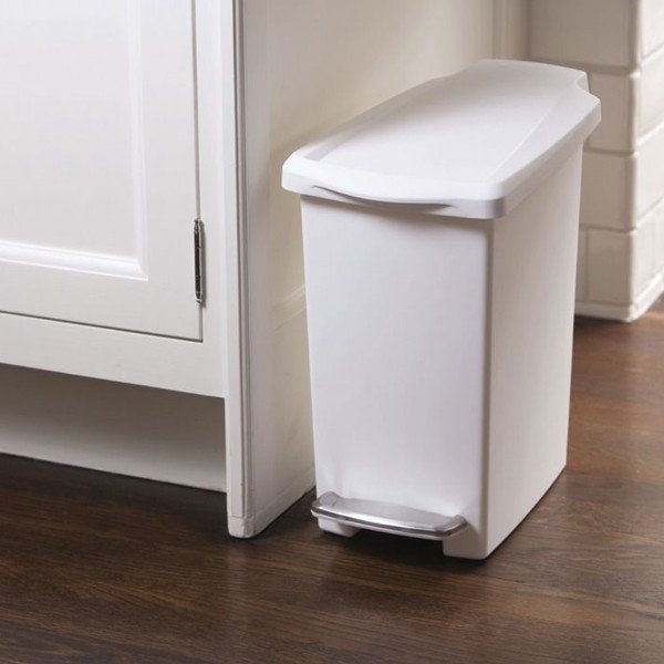 Bijela kanta za otpatke s pedalom simplehuman Gigi, 10 l-image-1