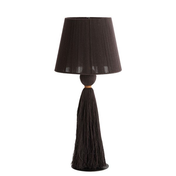 Tamno smeđa stolna lampa s tekstilnim sjenilom (visina 58 cm) Espino – Light & Living