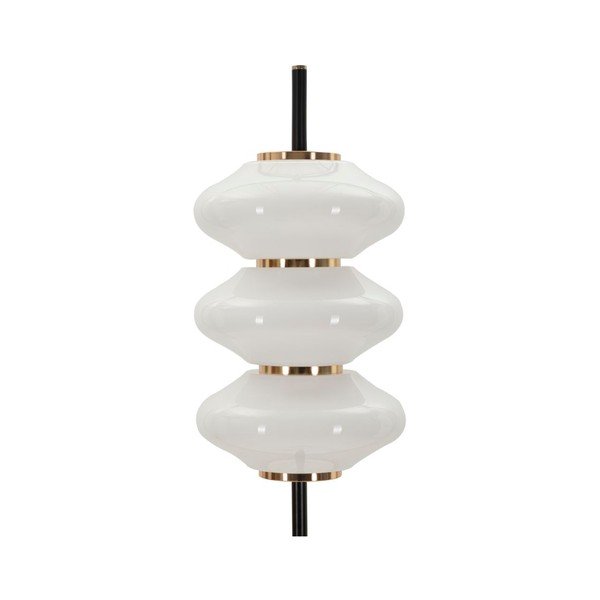 Bijela/crna stojeća svjetiljka sa staklenim sjenilom (visina 168 cm) Vintage – Mauro Ferretti-image-2